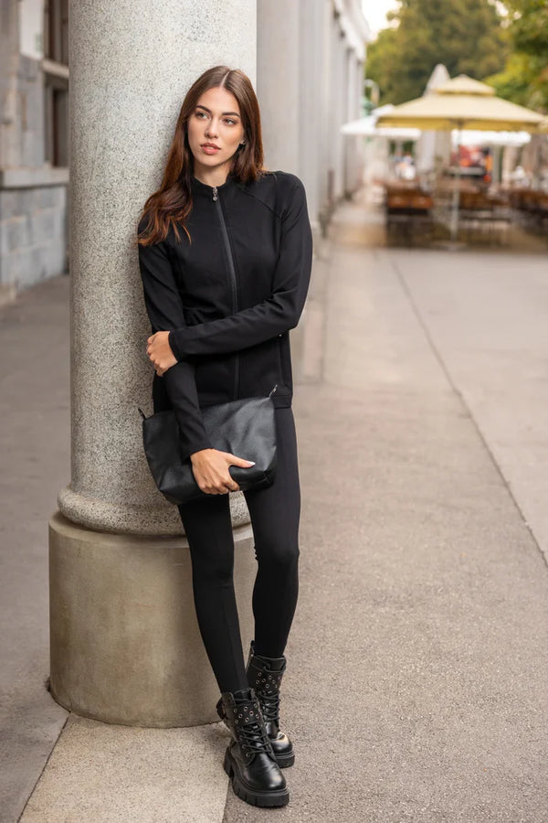 Črne pajkice Interlock zipper Bettina